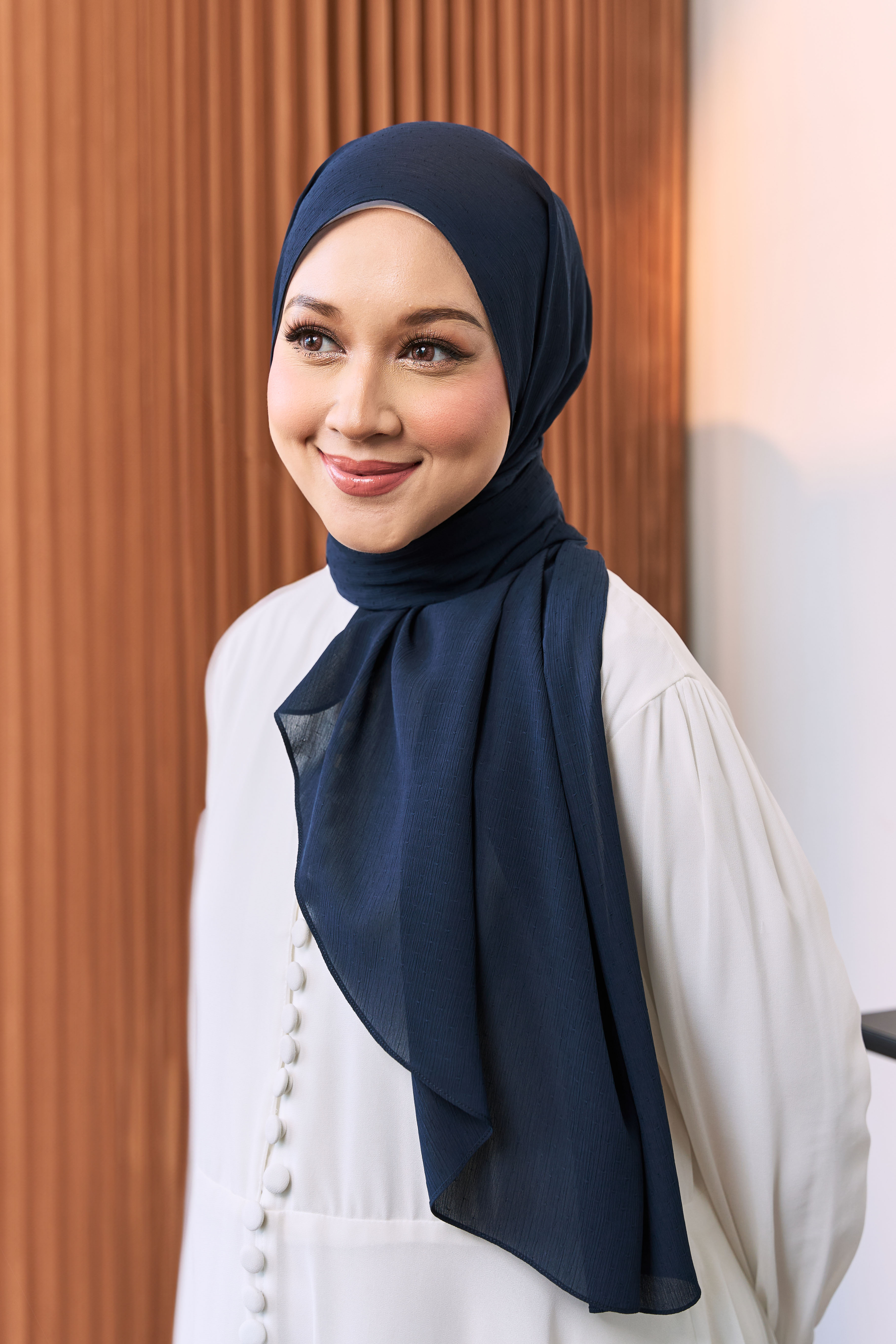 RISA Shawl in Navy Blue